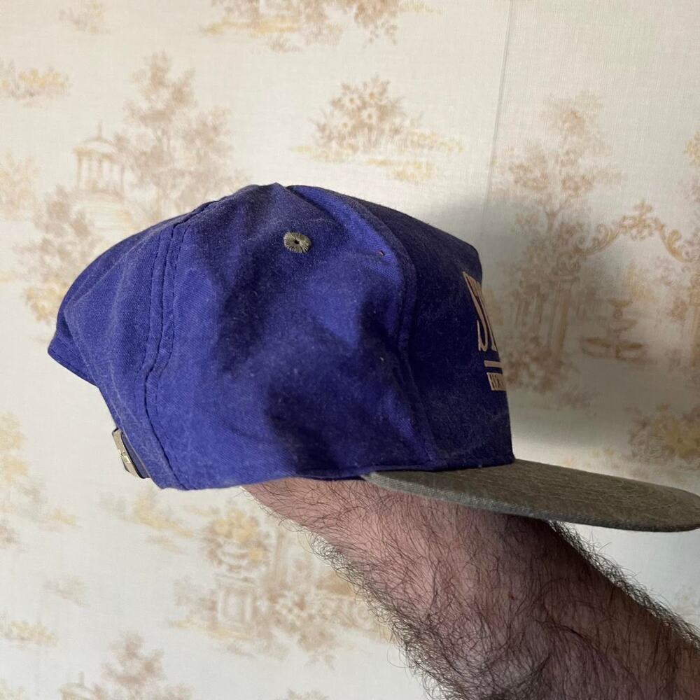 Vintage 90s Stone Hill Winery Hat | Purple & Gray Leather Strapback | Osfa View 5